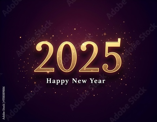 2025 gold for happy new year and holiday