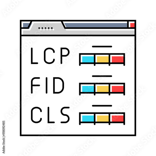 core web vitals seo color icon vector. core web vitals seo sign. isolated symbol illustration