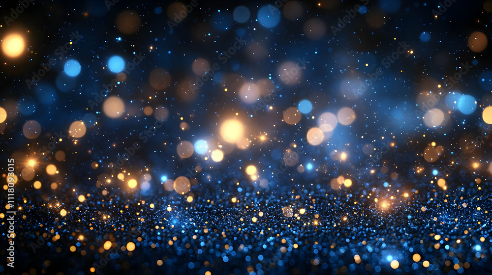 Obraz premium Business Blue Bokeh concept as Business related objects with blue bokeh effects creating an abstract and professional look reflecting the somber feelings of Blue Monday for magazine advertisement with