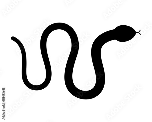 Vector snake icon. Vector snake black silhouette illustration.
