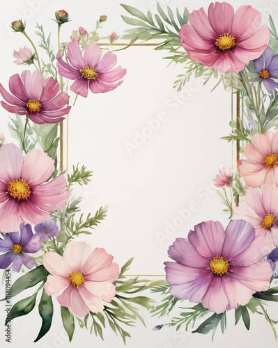 Wallpaper Mural Beautiful wedding invite featuring delicate flowers. Torontodigital.ca