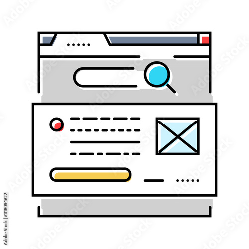 featured snippet seo color icon vector. featured snippet seo sign. isolated symbol illustration