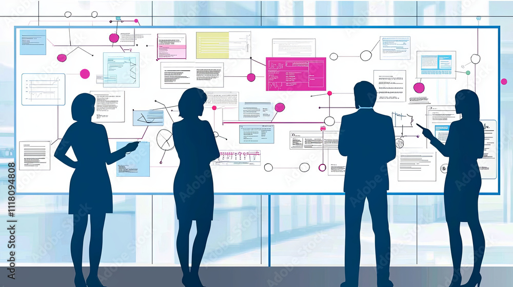 Obraz premium Legal team analyzing compliance strategies in modern office space infographic overview