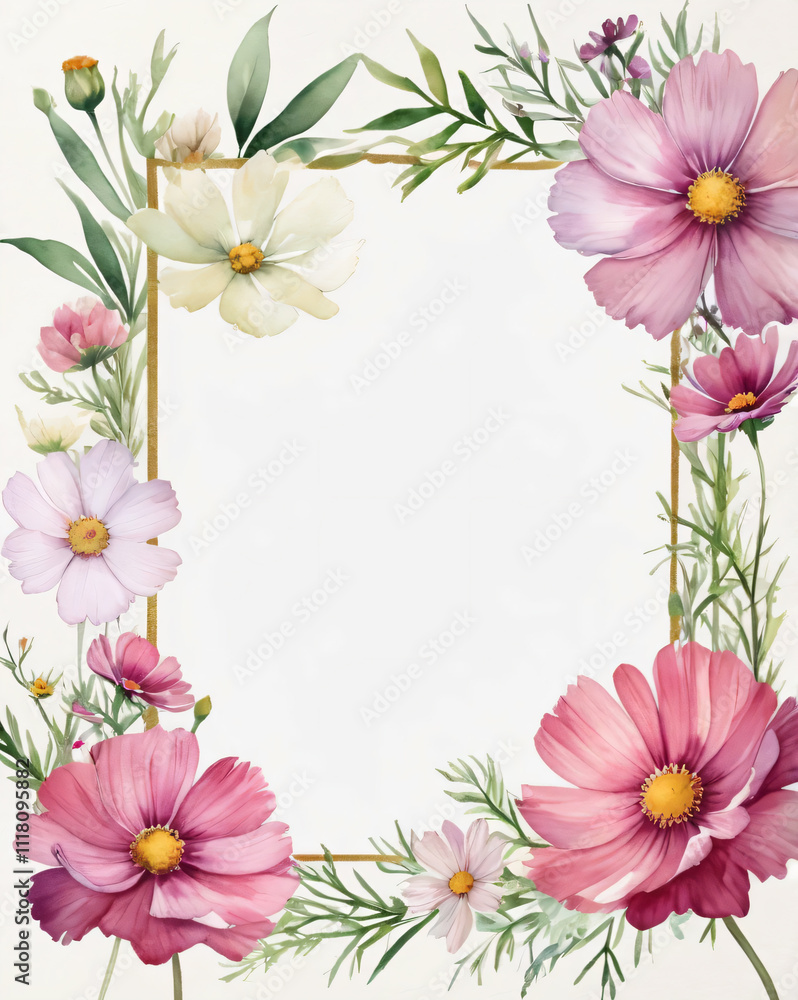 Beautiful wedding invite featuring delicate flowers. Beautiful wedding invite featuring delicate flowers.