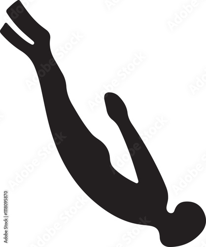 High-resolution diving silhouette clipart perfect for creative projects.