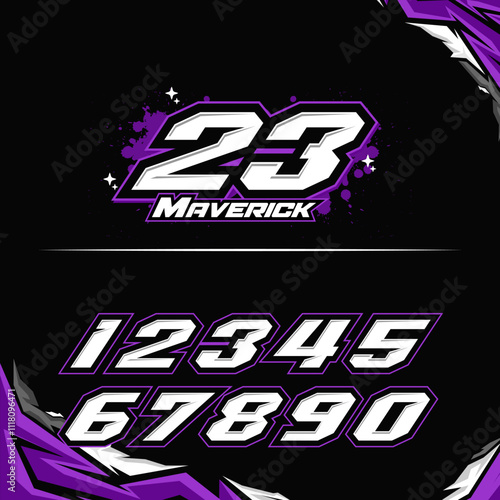 vector racing numbers for drag motorbikes and cars