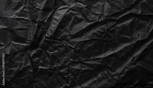 Wallpaper Mural Dark Crumpled Leather Texture Background Black Wrinkled Material Design Surface Abstract Rough Torontodigital.ca