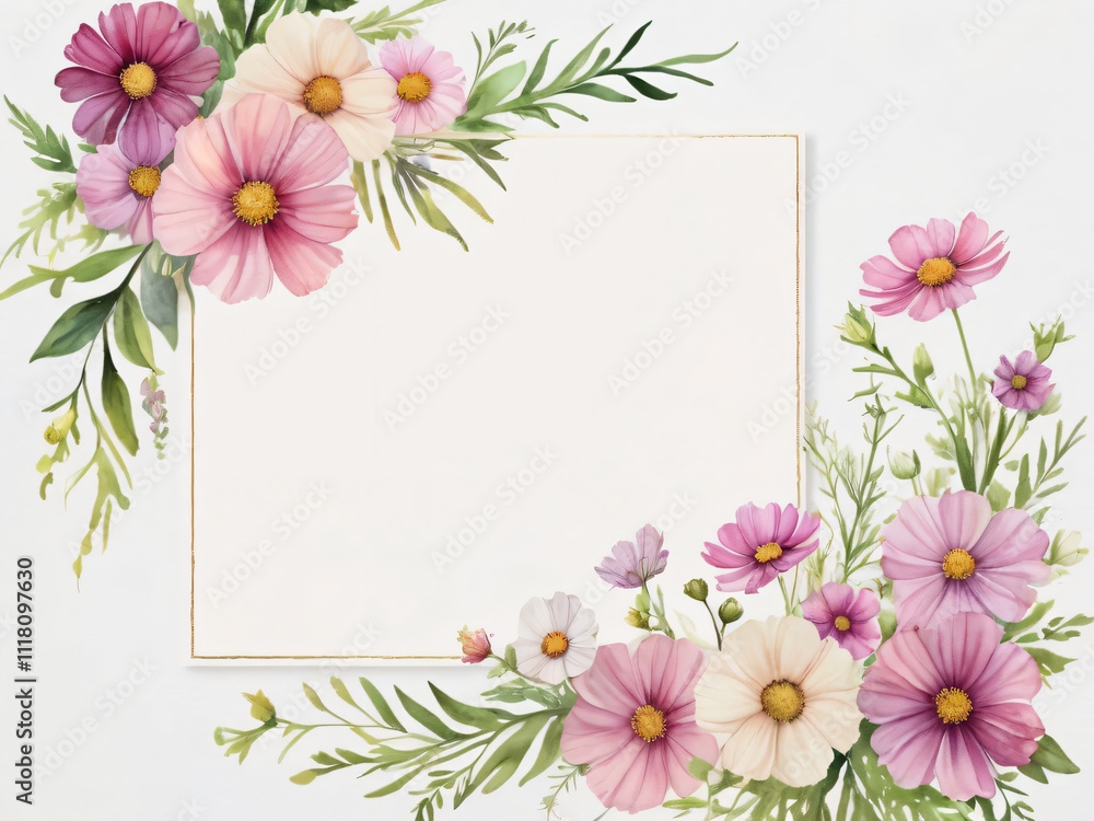 Beautiful wedding invite featuring delicate flowers. Beautiful wedding invite featuring delicate flowers.