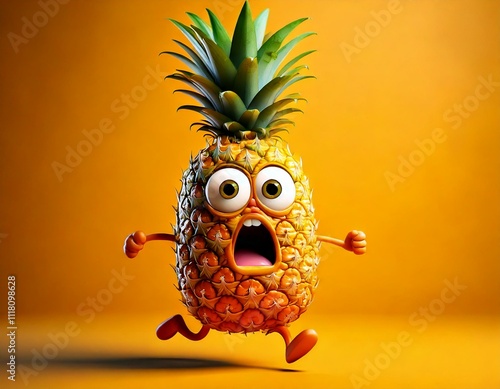 Cute Cartoon Pineapple Char...
