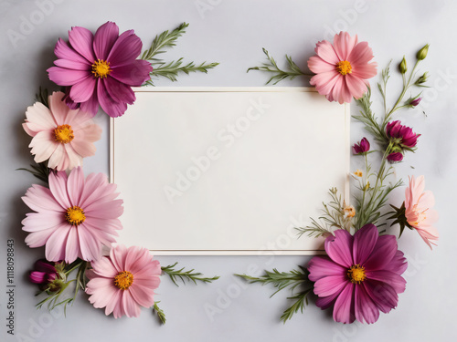 Beautiful wedding invite featuring delicate flowers.