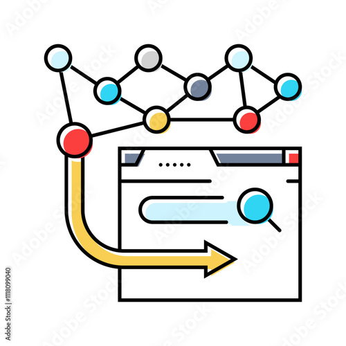 web 2.0 seo color icon vector. web 2.0 seo sign. isolated symbol illustration