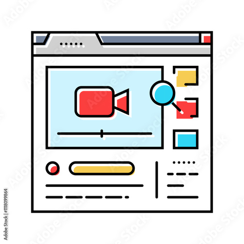video seo color icon vector. video seo sign. isolated symbol illustration