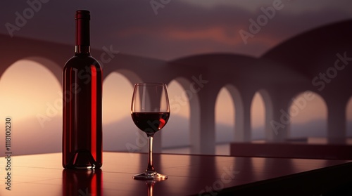 Backdrop photo of Calice di vino rosato   background design conveys emotion  photo