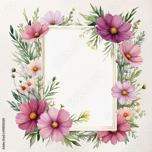 Beautiful wedding invite featuring delicate flowers.
