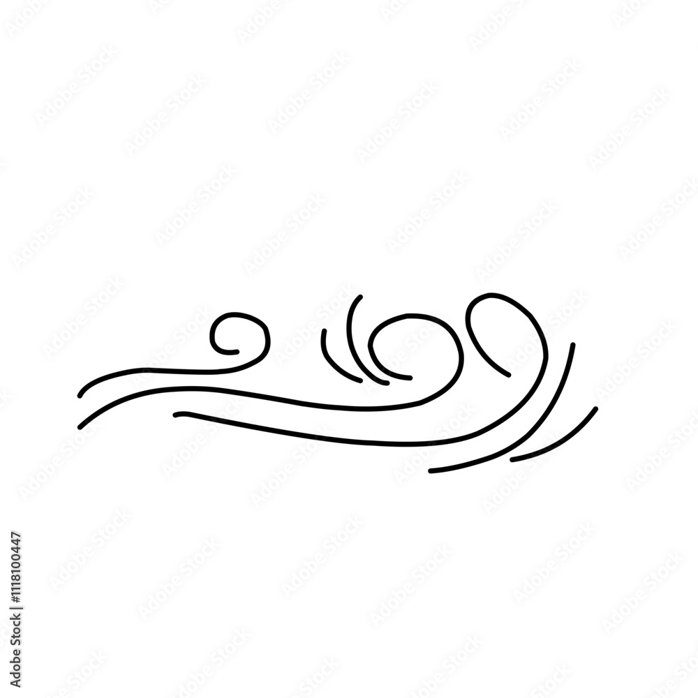 Obraz premium Wind blowing line icon