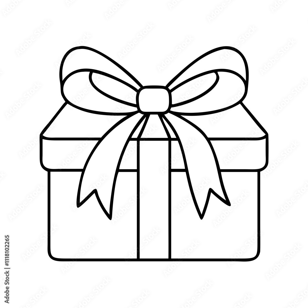 box tied with bow icon, valentines day illustration, valentine icon - simple black line art of box tied with bow, symbolizing valentines day celebrations. valentine vector. box tied with bow icon, valentines day illustration, valentine icon - simple black line art of box tied with bow, symbolizing valentines day celebrations. valentine vector.