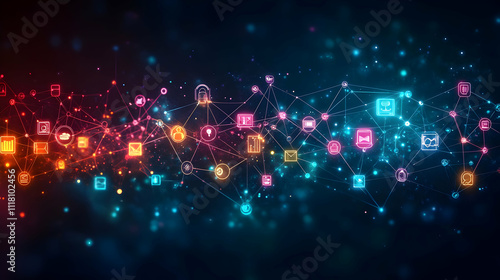 Glossy Community Collaboration Background concept as Glossy community collaboration background featuring interconnected community symbols and digital tools ample copy space representing high end colla