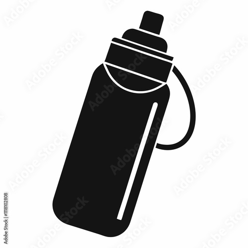 Smart Water Bottle vector silhouette black design white background