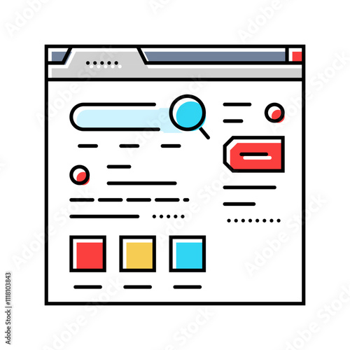 brand serp seo color icon vector. brand serp seo sign. isolated symbol illustration