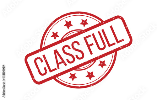 Red CLASS FULL Rubber Stamp Seal Vector illustration isolated on white background