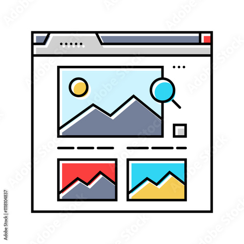 image seo color icon vector. image seo sign. isolated symbol illustration