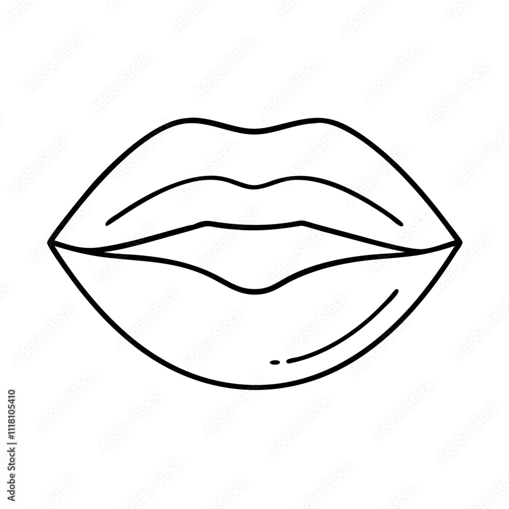 pink lips icon, valentines day illustration, valentine icon - simple black line art of pink lips, symbolizing valentines day celebrations. valentine vector. pink lips icon, valentines day illustration, valentine icon - simple black line art of pink lips, symbolizing valentines day celebrations. valentine vector.