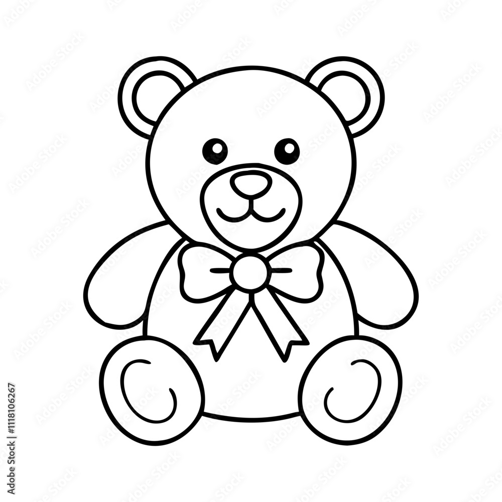 teddy bear with bow icon, valentines day illustration, valentine icon - simple black line art of teddy bear with bow, symbolizing valentines day celebrations. valentine vector. teddy bear with bow icon, valentines day illustration, valentine icon - simple black line art of teddy bear with bow, symbolizing valentines day celebrations. valentine vector.