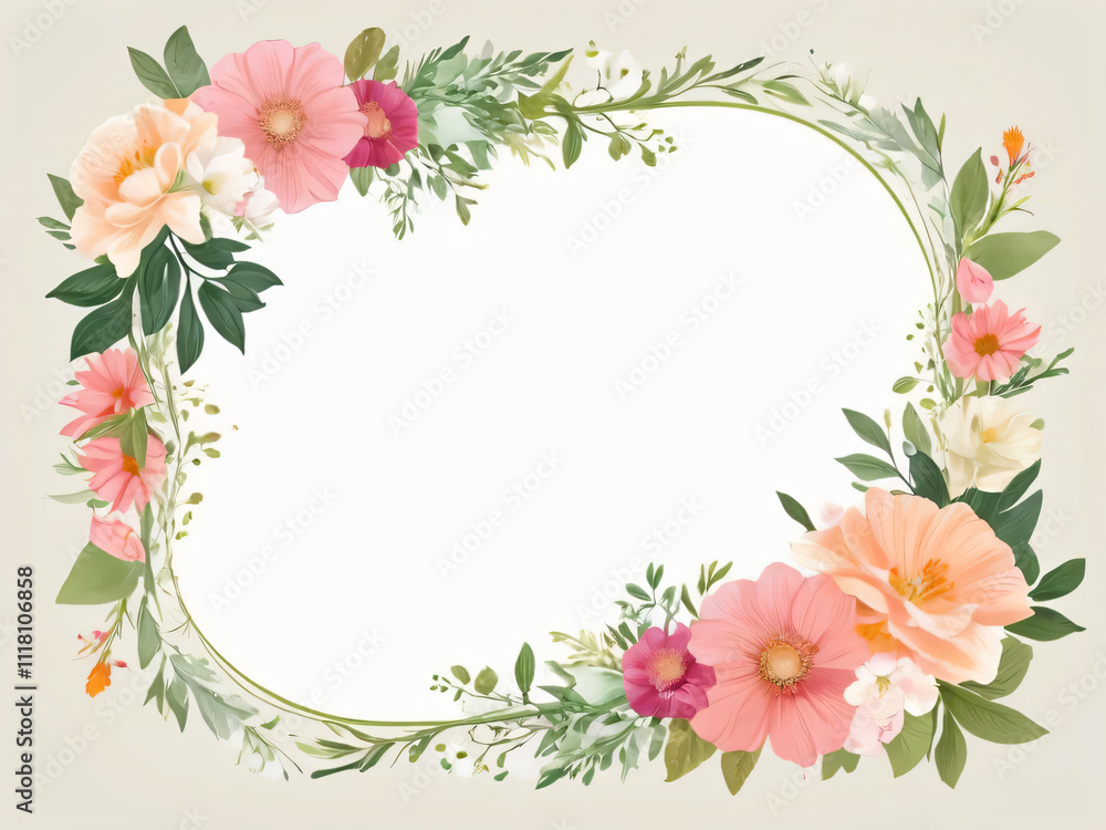 Beautiful wedding invite featuring delicate flowers. Beautiful wedding invite featuring delicate flowers.
