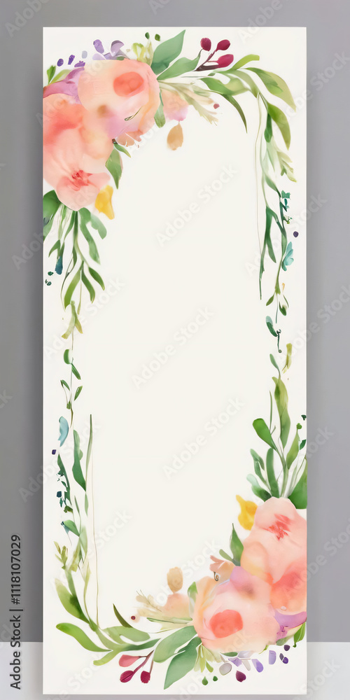 Obraz premium Beautiful wedding invite featuring delicate flowers.