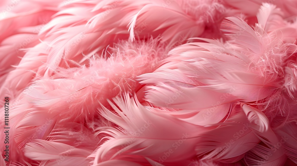 A Close-Up of Soft, Pink Feathers, Delicate and Textured A Close-Up of Soft, Pink Feathers, Delicate and Textured
