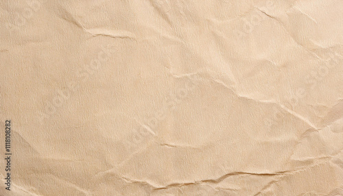 Crumpled Beige Paper Texture Background Craft Design Vintage