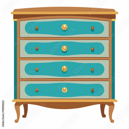 wooden cabinet isolated on white background