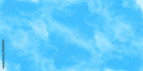 Blue sky with white clouds background, Romantic sky, nature background of romantic summer blue sky with fluffy clouds, Beautiful puffy clouds in bright blue sky in day sunlight.