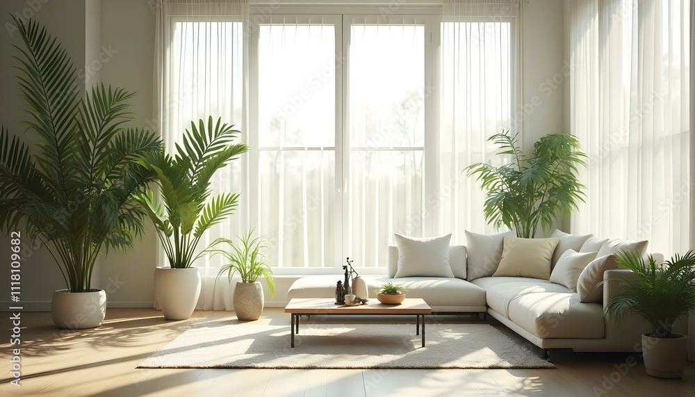 Fototapeta premium modern living room with furniture