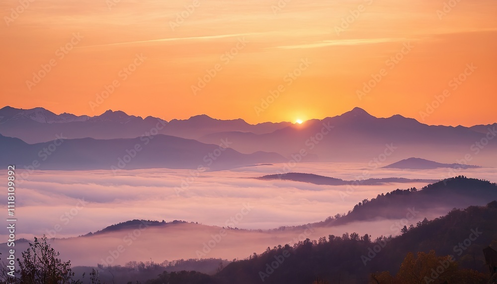 Golden Dawn Illuminates Misty Mountain Peaks background 4 Golden Dawn Illuminates Misty Mountain Peaks background 4