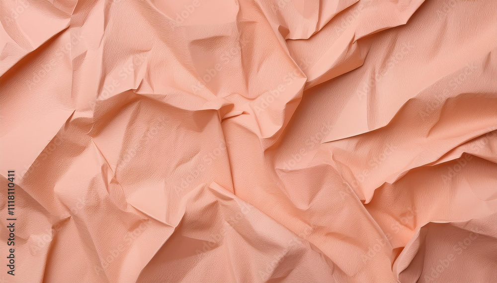 Peach Crinkled Paper Texture Background Abstract Design Element Peach Crinkled Paper Texture Background Abstract Design Element