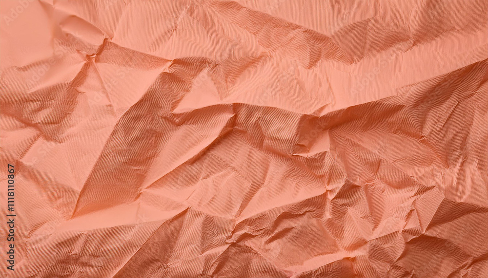 Abstract Peach Crinkled Paper Texture Background Abstract Peach Crinkled Paper Texture Background