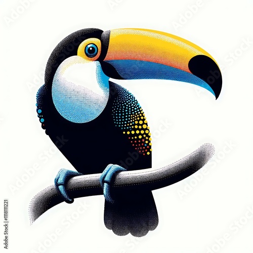 Colorful toucan perched on a branch. photo