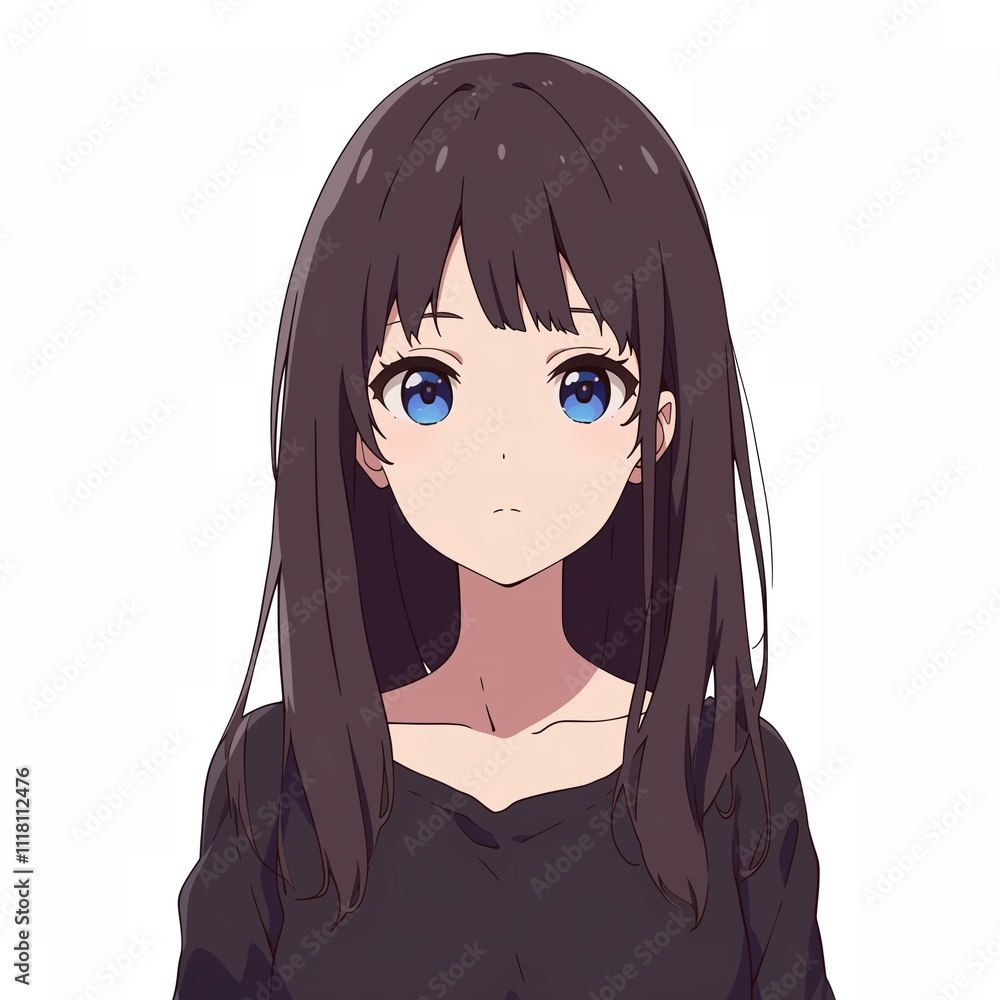 アニメ調の美少女の切り抜き用素材 アニメ調の美少女の切り抜き用素材