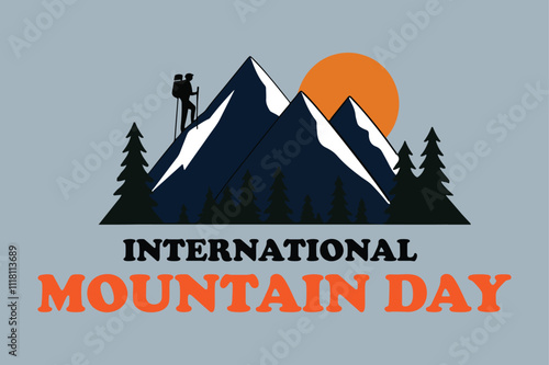 International Mountain Day  vector illustration art