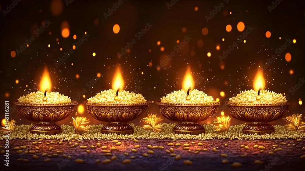 Pongal Cultural Symbols Vector concept as Vector illustration of traditional Pongal cultural symbols like kolam lamps rice and sugarcane representing cultural heritage and festivity perfect for infogr Pongal Cultural Symbols Vector concept as Vector illustration of traditional Pongal cultural symbols like kolam lamps rice and sugarcane representing cultural heritage and festivity perfect for infogr