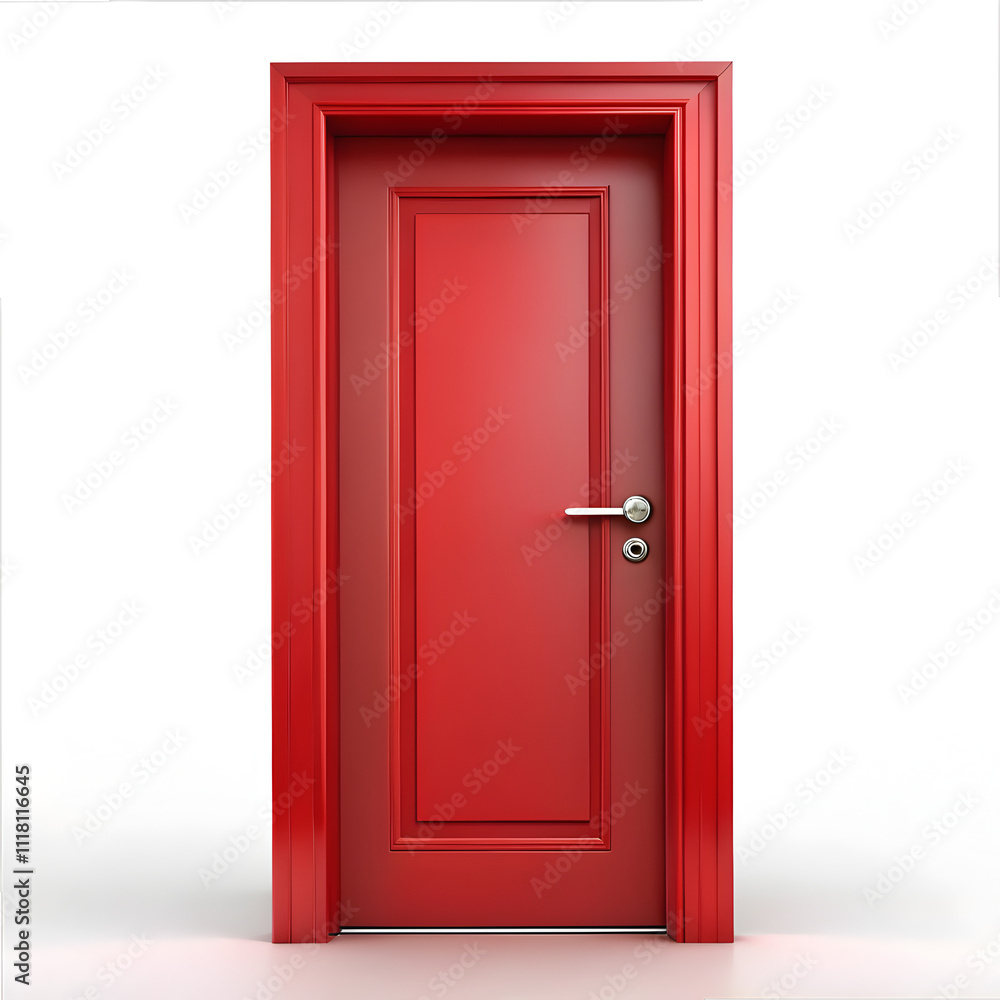 Red 3d door isolated on white background Red 3d door isolated on white background