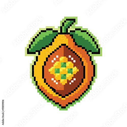 Unique gaming pixel art vegetable fruits vector art design