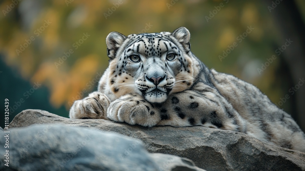 Majestic Snow Leopard on a Rocky Outcrop Majestic Snow Leopard on a Rocky Outcrop