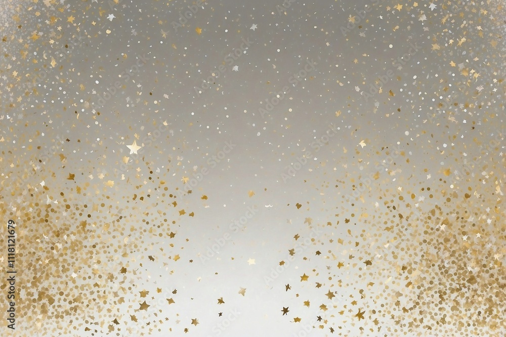 Christmas Background with Silver and Gold Small Stars Creating a Festive Atmosphere for Greetings Christmas Background with Silver and Gold Small Stars Creating a Festive Atmosphere for Greetings