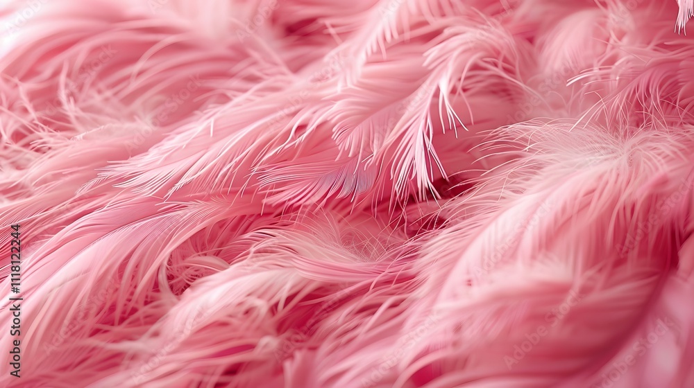 Soft, Pale Pink Feathers in a Delicate, Close-Up Arrangement Soft, Pale Pink Feathers in a Delicate, Close-Up Arrangement
