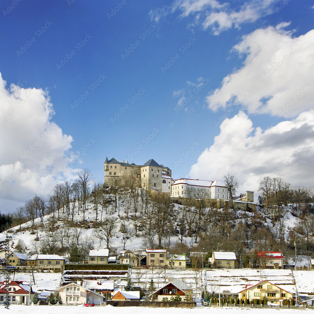 Lupciansky Castle in winter, Slovenska Lupca, Slovakia