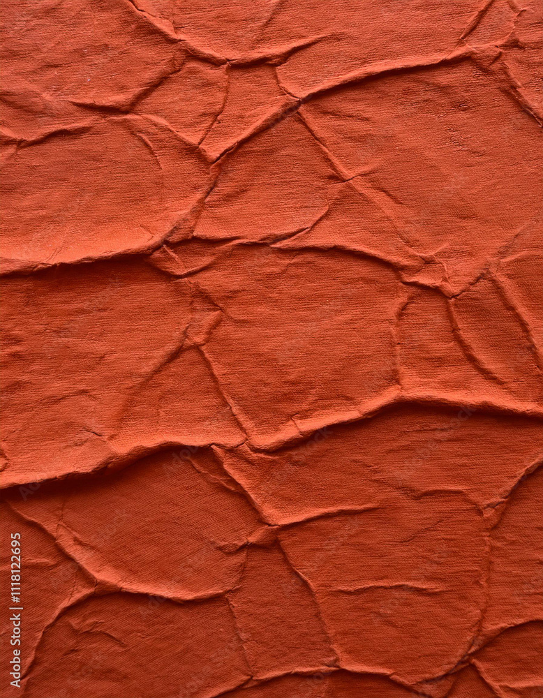 Fototapeta premium Abstract Burnt Orange Crumpled Texture Background