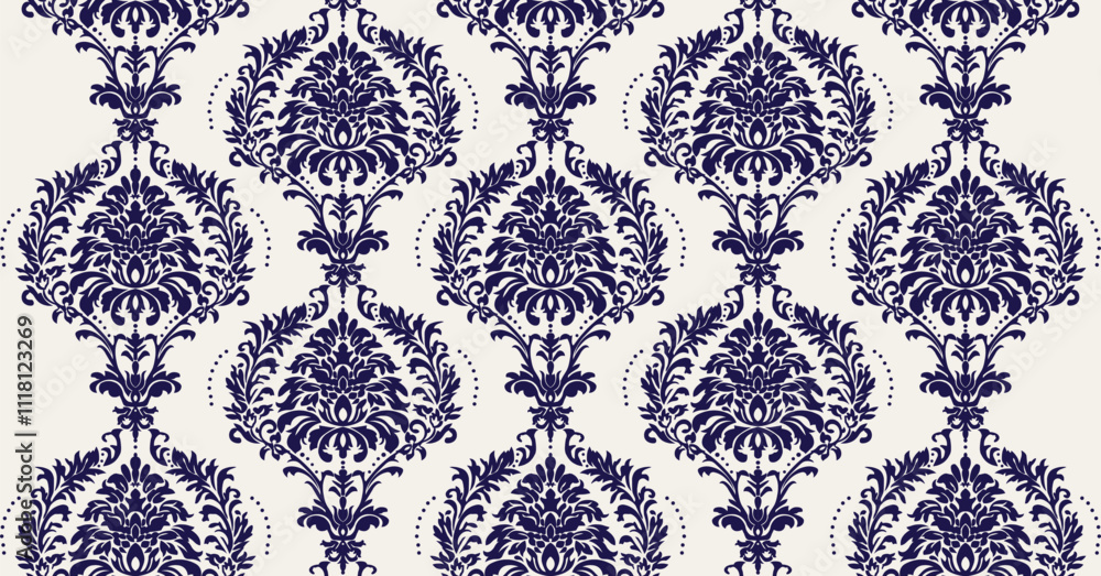 damask pattern seamless ornament classic vintage backdrop old wallpaper baroque