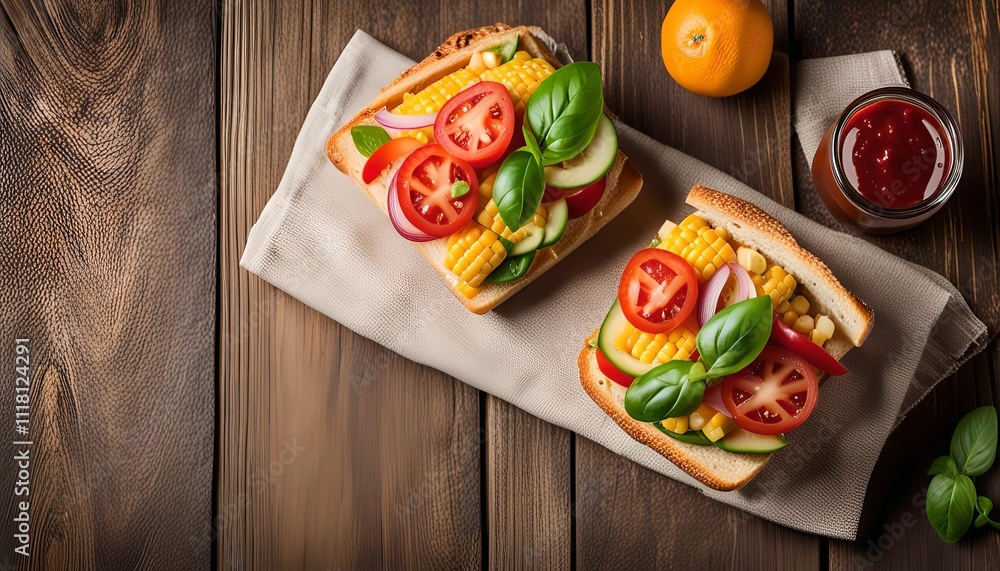 Delicious Corn and Veggie Sandwiches Delicious Corn and Veggie Sandwiches